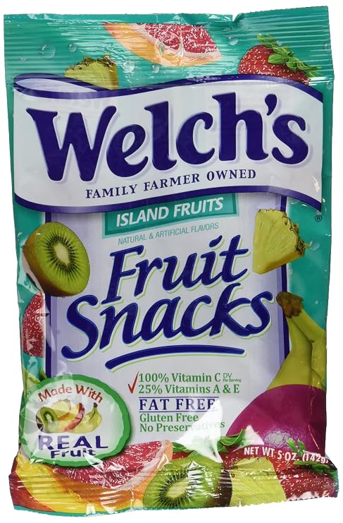 WELCH'S Fruit Snacks, Island Fruits, 5 Ounce