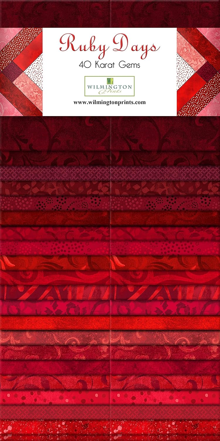 Wilmington Prints Days-40 Karat Gems-Revised 2/14/20, Cotton, Ruby Days, 2.5 inches
