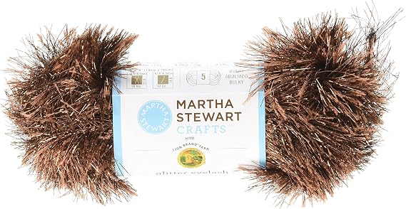 Lion Brand Yarn 5800-526 Martha Stewart Glitter Eyelash Yarn, Brownstone