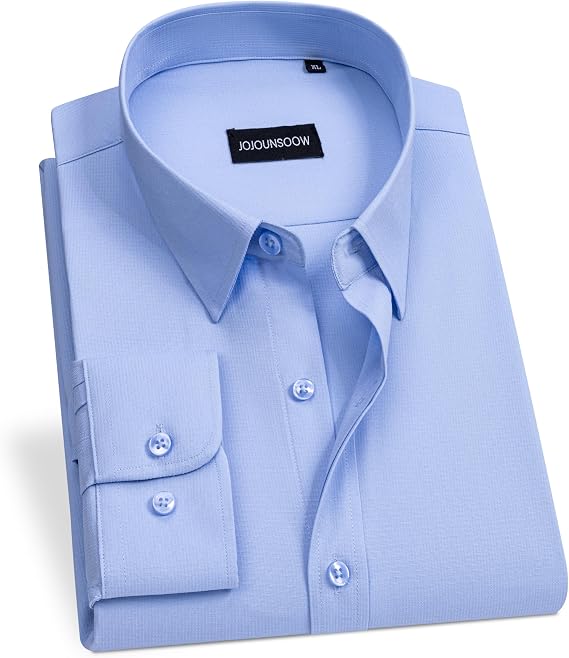 Slim Fit Dress Shirts for Men Stretch Muscle Fit Long Sleeve Dress Shirts Wrinkle Free Formal Button Down Shirts