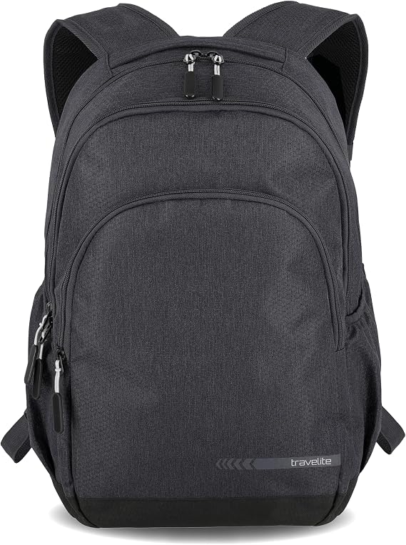 Travelite Hand luggage backpack size L meets IATA cabin luggage dimensions luggage series KICK OFF: Practical backpack for holidays and sports 45 cm 22 litres 006918 D'anthracite Rucksack L (45 cm/22 Liter)
