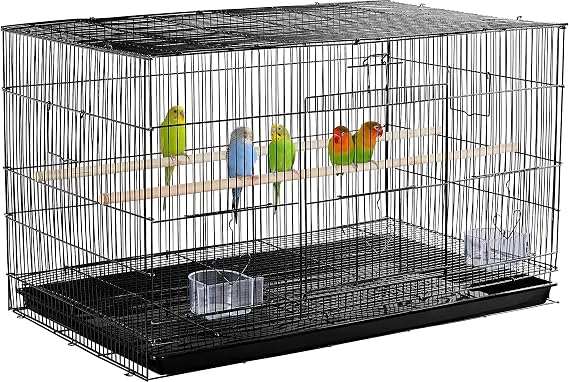 Yaheetech 30 Flight Bird Cage Stackable Design for Small and Medium Birds with Slide Out Tray and Bottom Grate Budgies Cockatiels Lovebirds Canaries Parakeet Cage