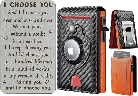 furid Valentines Day Gifts for Him: I Choose You Wallet Card Gift For Husband Boyfriend at Birthday Anniversary
