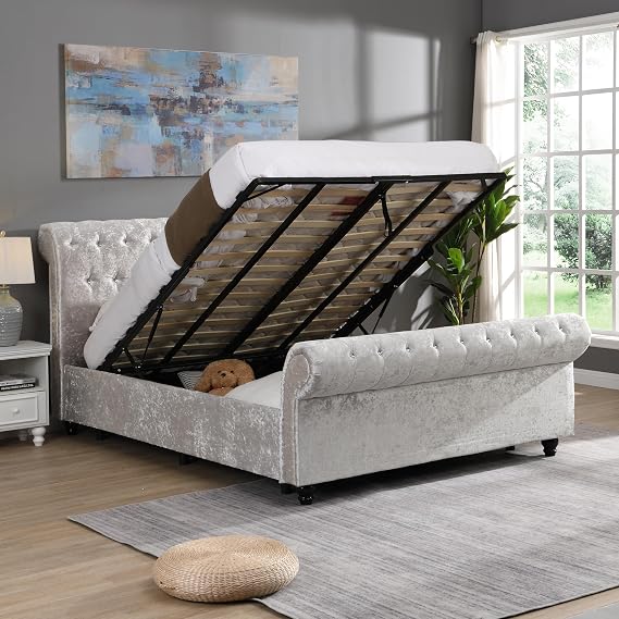 Upholstered Storage Bed,Queen Size