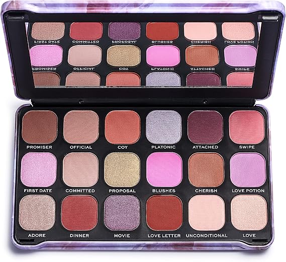 Makeup Revolution, Forever Flawless, Eyeshadow Palette, Unconditional Love, 18 Shades, 19.8g