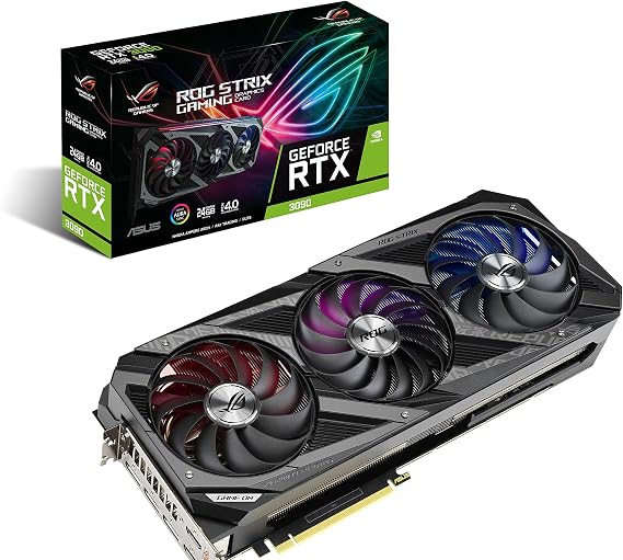 ASUS ROG Strix NVIDIA GeForce RTX 3090 Gaming Graphics Card- PCIe 4.0, 24GB GDDR6X, HDMI 2.1, DisplayPort 1.4a, Axial-tech Fan Design, 2.9-Slot