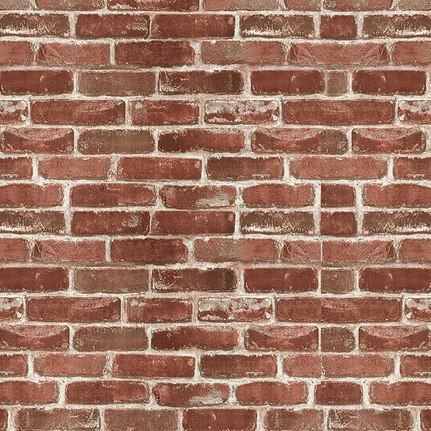 Red Brick Self Adhesive Wallpaper, Brick Effect Peel and Stick Wallpaper, Waterproof Vinyl Vintage Wallpaper, Wall Sticker for Christmas Decor House Wall Furniture Renovation, ZW014415