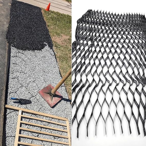 WDJBPSH 5cm Deep Geocell Ground Stabilizer for Hillside Erosion Control - Honeycomb Mesh for Pea Gravel, Outdoor Retaining Walls, Flexible Folding & UV Resistant(6x9m/19.6x30ft)