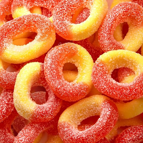 Peach Rings, Gummy Candy, Sweet & Sour Candy - 11 Oz Pack