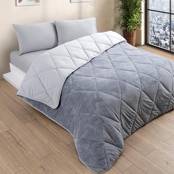 Formeya Tek Kişilik Lüx Gri Wellsoft Yorgan Çift Taraflı 155x215 cm