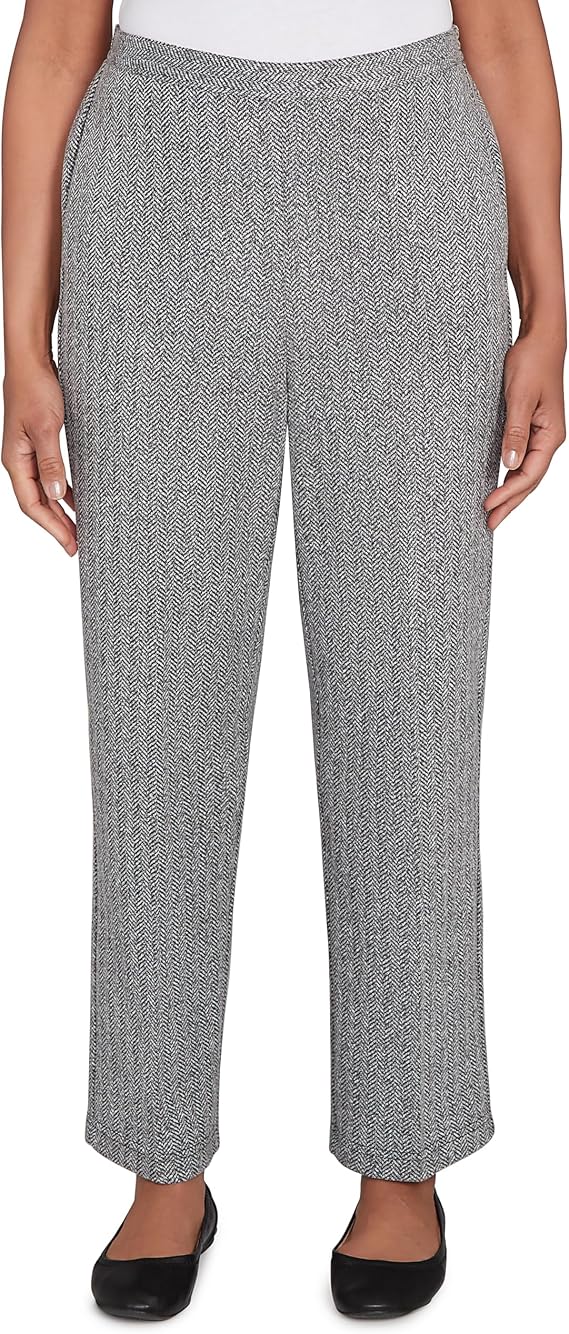 Alfred Dunner Women's Herringbone Knit Medium Length Pant