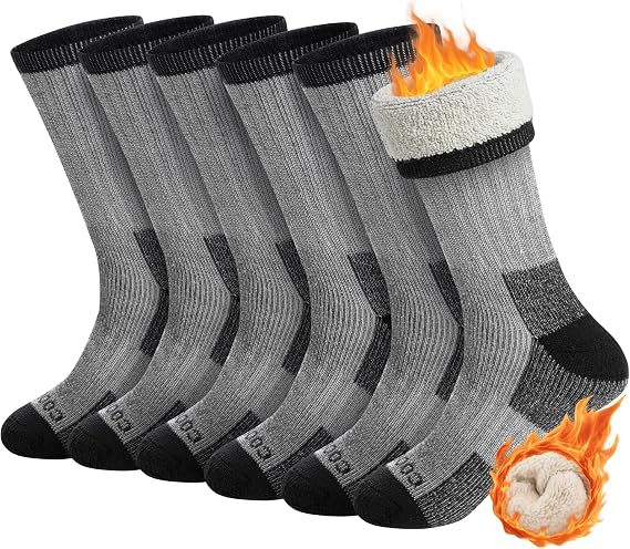 CoolMate Merino Wool Hiking Socks For Men, Warm Socks for Winter, Crew