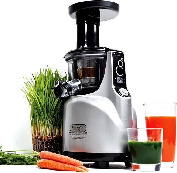 Kuvings Silent Juicer, Silver, Special Package with Blank Strainer + Smoothie Strainer + Spout Brush