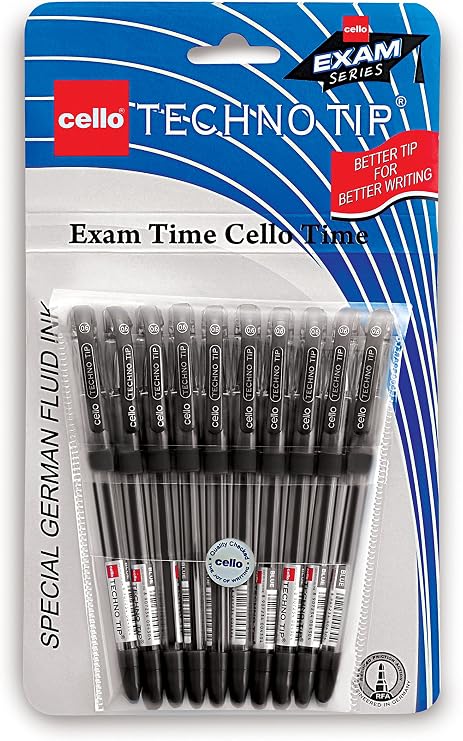 Cello Technotip Ball Pen Set - Pack of 10 (Black)