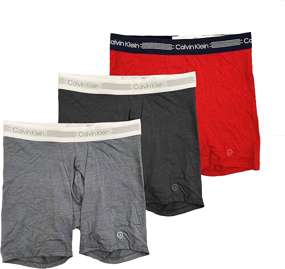 Calvin Klein Men`s Cotton Stretch Boxer Briefs 3 Pack (H_Grey(NP2404-610)/G_R, Large)