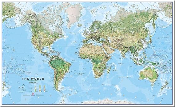 World Large Wall Map Pinboard 36 x 48 in