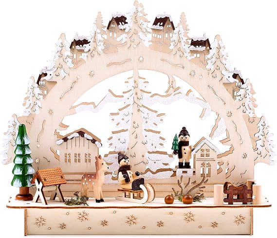 BRUBAKER Christmas LED Light Arch - Winter Village - 11.8 x 3.5 x 9.8 Inches
