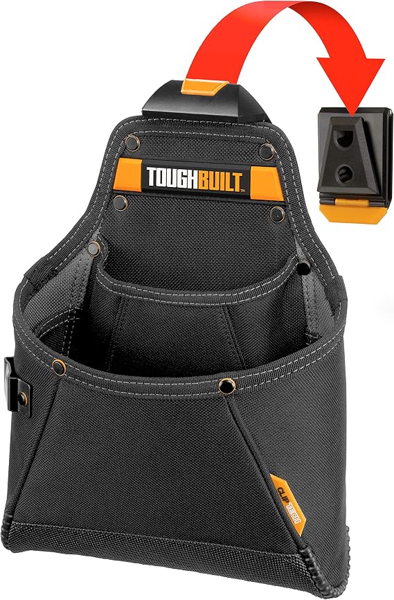ToughBuilt ClipTech - Supply Tool Pouch, Modular Storage, TB-CT-05 | ClipTech Hub, Clip-On Belt System, Modular Storage, Heavy-Duty Construction, Jobsite Organization