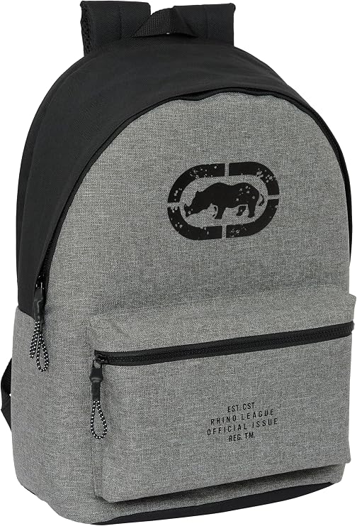 Safta ECKO UNLTD. RHINO – Laptop Backpack 15.6 Inch and USB, Ideal for Young People of Different Ages, Recycled Fabric, Comfortable and Versatile, Quality and Resistance, 31 x 18 x 44 cm, Grey/Black