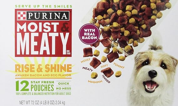 Moist & Meaty Rise & Shine (6-Ounce) Dog Food, 12-Count Pouches (Pack of 3) | Adult, Wet, 12 Ct. Pouches