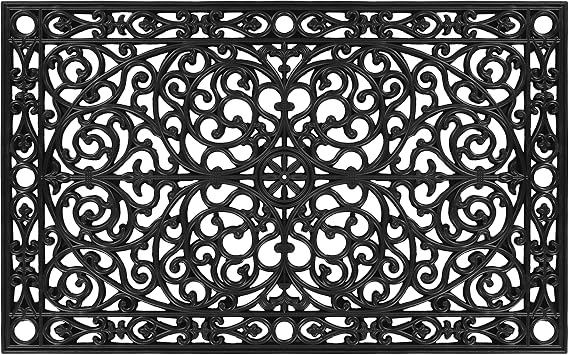 Calloway Mills AZ900222436 Gatsby Rubber Doormat, 24" x 36", Black
