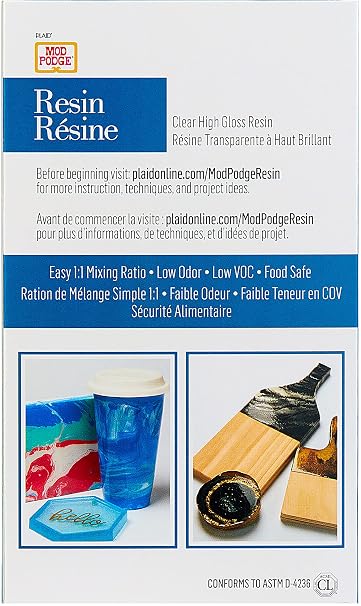 Mod Podge 16 fl oz Resin and Hardener 2-Part Resin Supplies Pack, Perfect for Epoxy Resin Molds, Epoxy Resin Kits and Silicone Molds for Epoxy Resin Projects, 25264