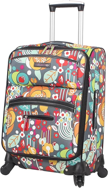 Lily Bloom Carry On Expandable Design Pattern Luggage With Spinner Wheels (20in, Bliss)