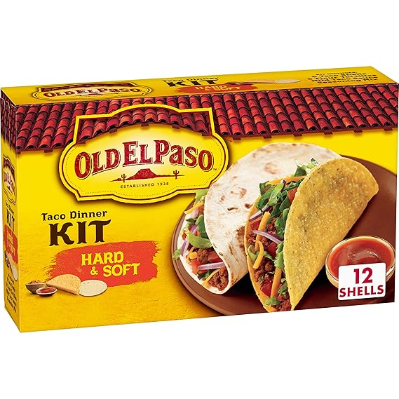 Old El Paso Hard & Soft Taco Dinner Kit, Meal Prep, 12 ct, 11.4 oz
