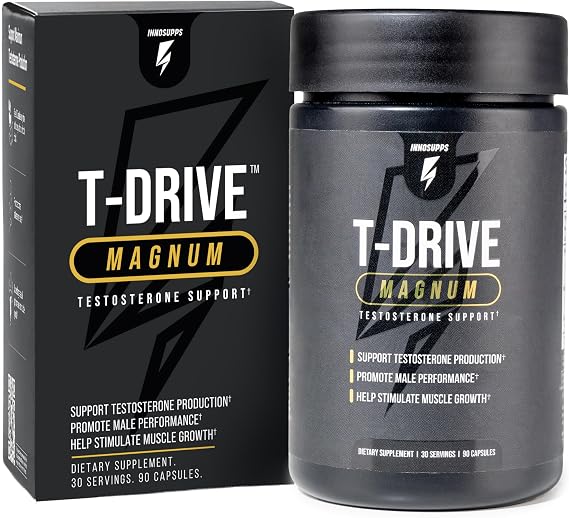 InnoSupps T-Drive Magnum Testosterone Booster & Muscle Builder, 30 Servings