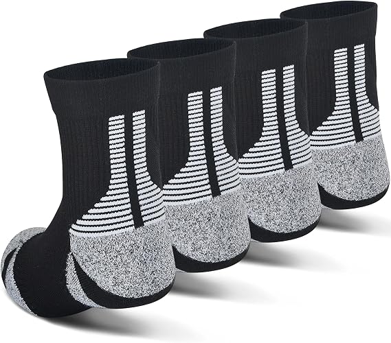 JHM Kids Athletic Sport Crew Socks for Baseball Soccer Basketball Running For Ages 4 to 16