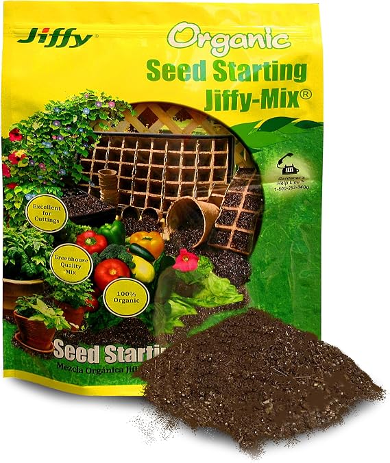 Jiffy Natural & Organic Seed Starting Soil Mix, 10 QT (2 Bags (20 QT)