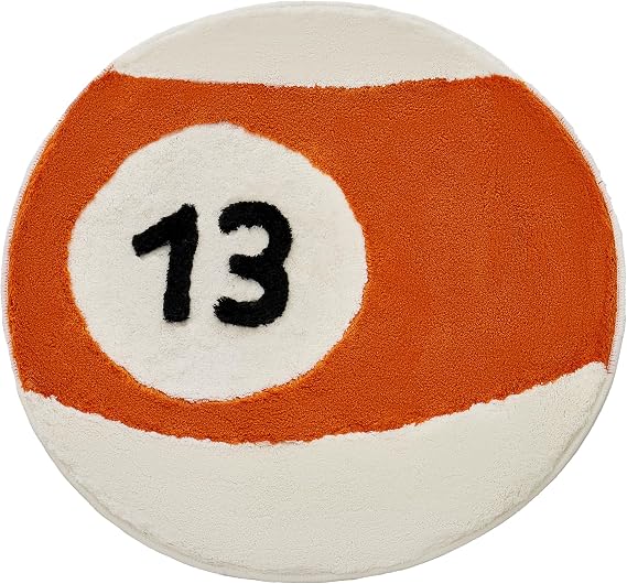 13 Top Halı 35" İnç, El Yapımı Tepeli Yuvarlak Estetik Alan Halıları, Kabarık ve Tiki Dekor 13 Top Tasarım, Oturma Odası, Yatak Odası, Oyun Odası için Mükemmel Yumuşak Havalı Zemin Halı