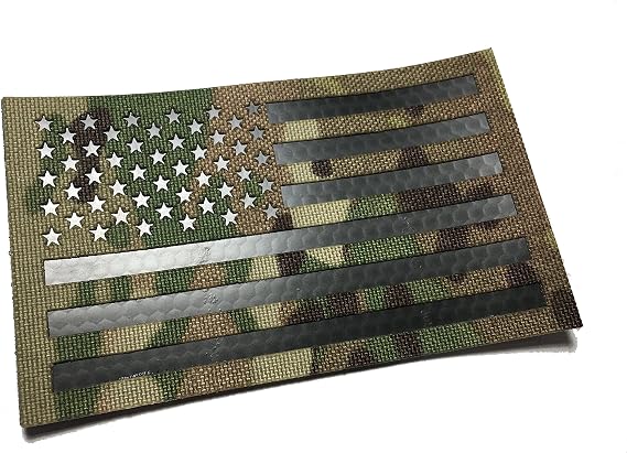 Large 5x3 Inch Infrared Multicam IR Reflective Us Flag mil-spec Patch (hook/loop back)