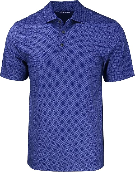 Cutter & Buck Mens Cutter & Buck Pike Eco Tonal Geo Print Stretch Recycled Mens PoloPolo Shirt