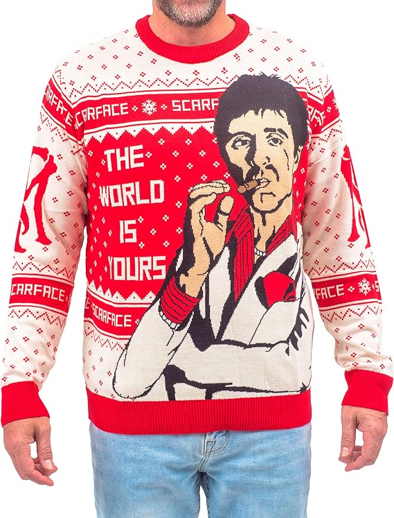 Scarface the World is Yours Tony Montana Ugly Christmas Sweater