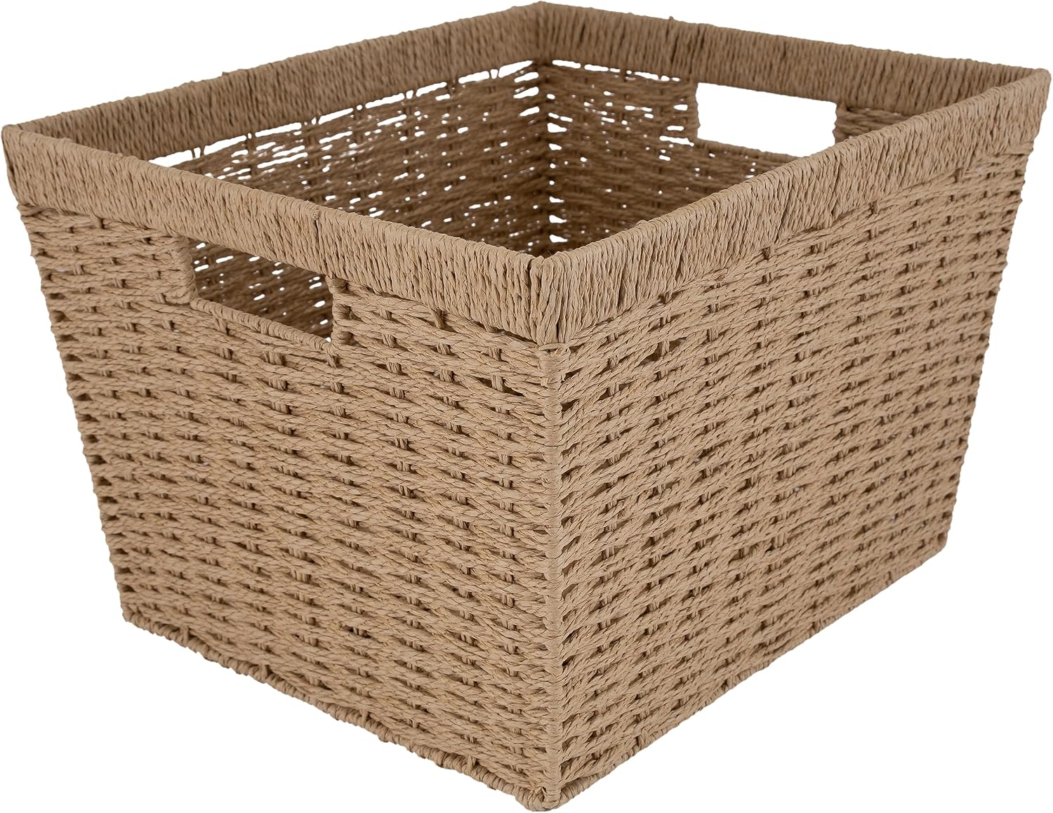 Simplify Dutch Weave Small Storage Basket | Dimensions: 12x 10x 8 | Dutch Weave Design | Storage Organization | Paper Rope Material | Great Closets | Display