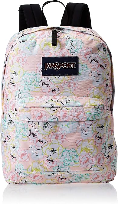 JanSport SuperBreak, one size, coral sketch floral print.