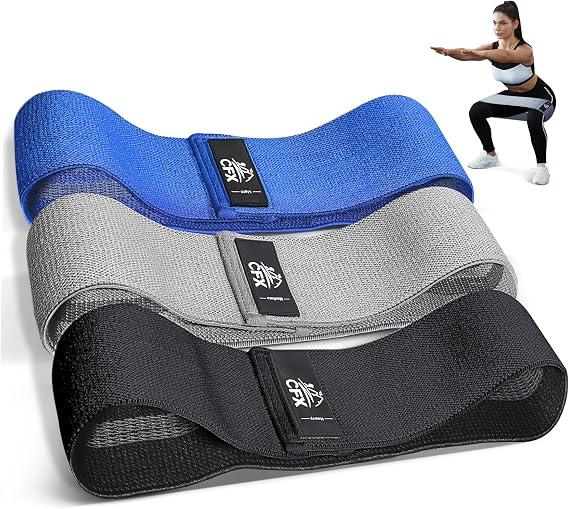 Resistance Bands 3 Sets, Premium Exercise Loops with Non-Slip Design for Hips & Glutes, 3 Resistance Level Workout Booty Bands for Women and Men