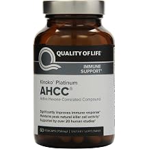 Quality of Life Kinoko Platinum AHCC 750 Mg 60 Ct by Quality of Life