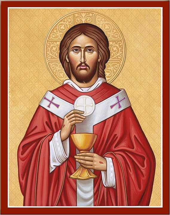 Monastery Icons Jesus Christ The High Priest Mounted Plaque Icon Reproduction 18.75" x 24"