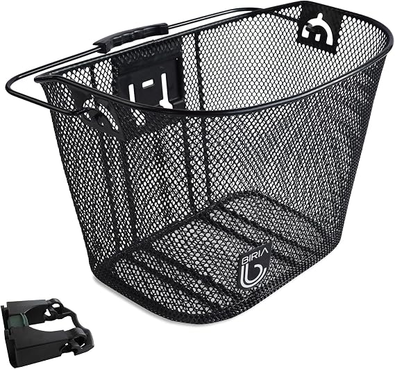 Bicycle Basket with Quick Release Universal Bracket, Front Quick Release Basket, Removable, Wire Mesh Bicycle Basket, by BIRIA