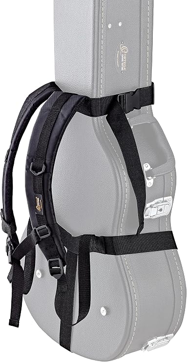Ortega Backpack Strap for Hardshell Case - Carry Your Hardcase Like a Gig Bag, Black (OBPS)