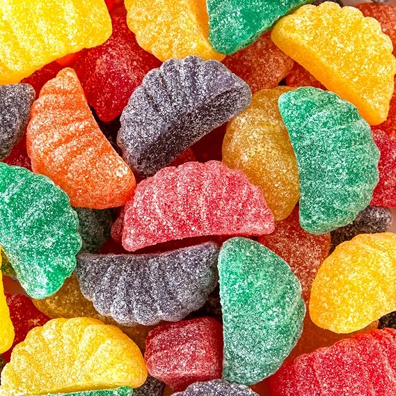 Fruit Slices, Assorted Fruit Jelly Candy - 2 Lb Pack | Orange, Grape, Lemon, Lime, Cherry, Old Fashioned Candy, Gelatin Free