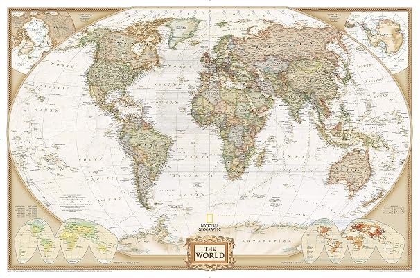 National Geographic World Wall Map - Executive - Laminated (Enlarged: 73 x 48 in) (National Geographic Reference Map)