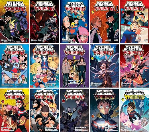 My Hero Academia Vigilantes (Volumes 1-15) Complete Series Manga Set, by Kohei Horikoshi (15 Books)