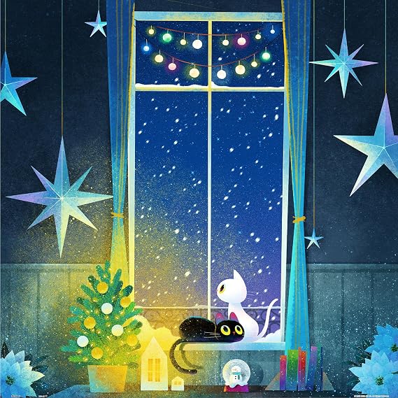 Pintoo Jigsaw Puzzles 900 Piece for Adults - Little Oil Art - Kittens at The Window Beautiful Plastic Puzzle for Home Decor Zero Dust Easy Storage [H3387]